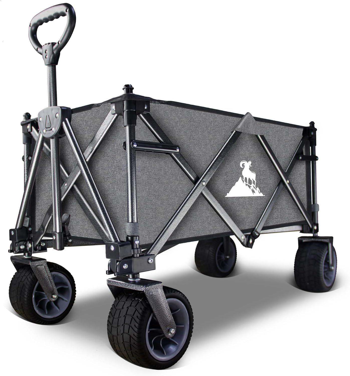 TOPWELL キャリーカート アウトドアワゴン 耐荷重120kg 屋根付き 折りたたみ式 自立収納 静音 アウトドアワゴン キャンプ キャンプカート アウトドア用 ベアリング付き グレー