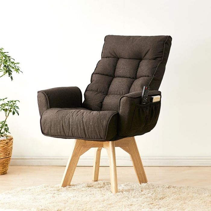 5営業日で発送 IRISOHYAMA アイリスオーヤマ 回転ファブリックチェア FACN-KH ブラウン