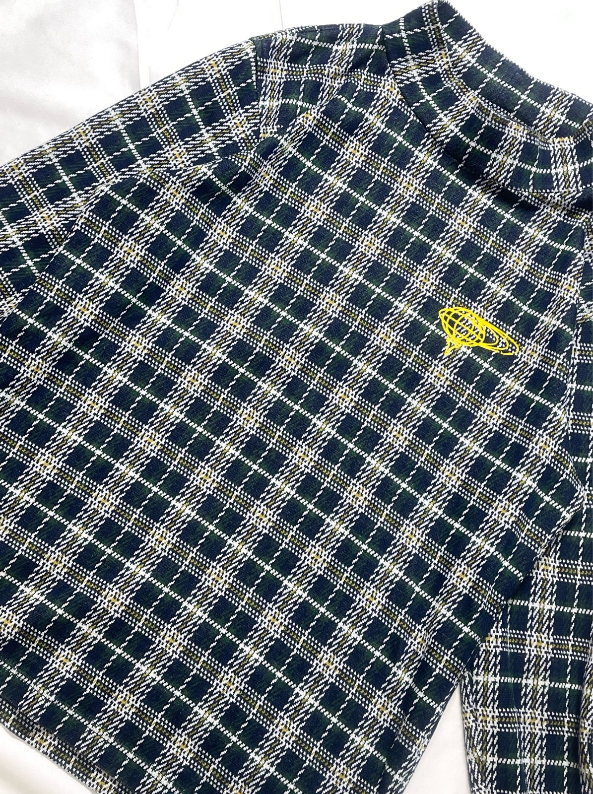 サイズ：S BEAMS GOLF ビームスゴルフ  ハイネック 長袖Tシャツ チェック柄 ネイビー系 [240101479989] ゴルフウェア レディース ストスト BEAMS GOLF ビームスゴルフ ハイネック 長袖Tシャツ チェック柄