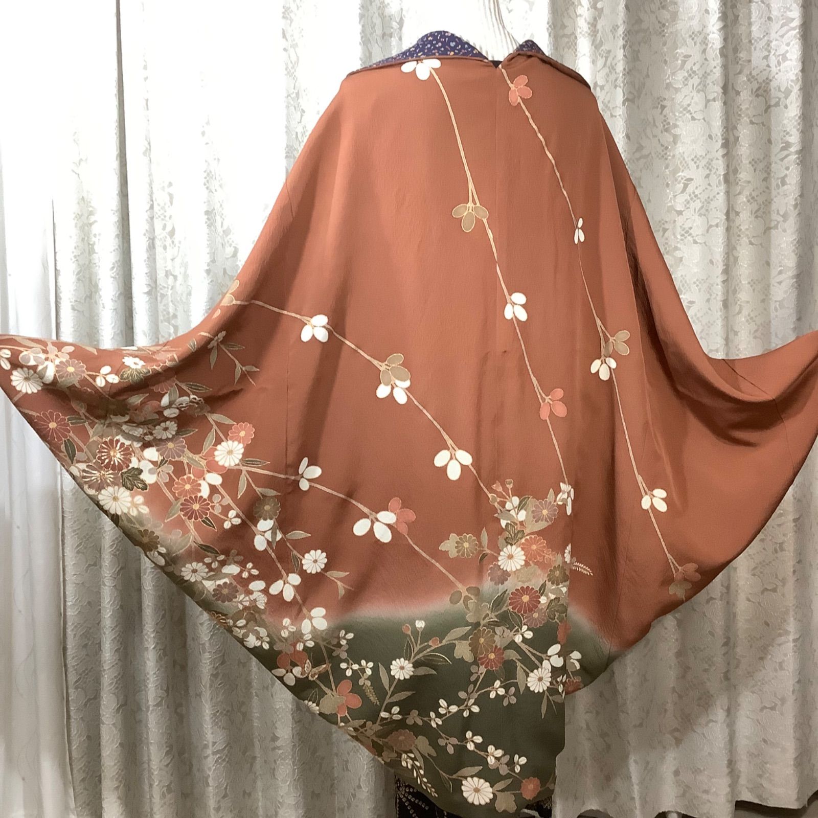 和洋折衷で使える 正絹オリジナルリバーシブルモモンガコート ロング 
