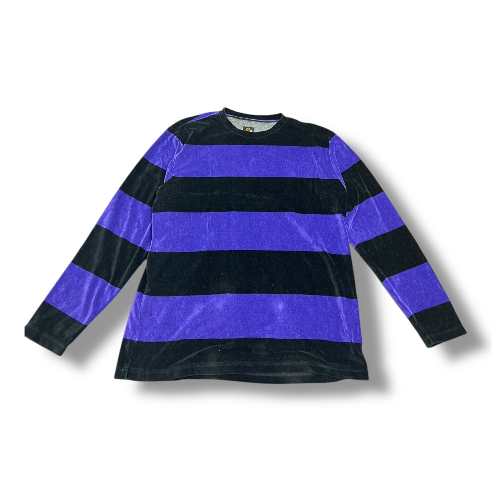 NEEDLES Crew Neck L/S Tee - C/Pe Velour / Stripe ボーダー NEEDLES Crew Neck L/S Tee - C/Pe Velour / Stripe ボーダー