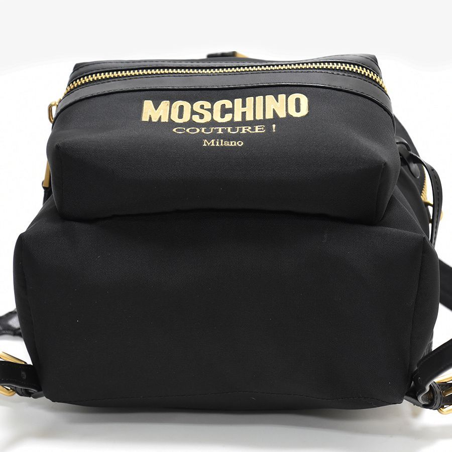 ABランク】MOSCHINO 20SS モスキーノ リュック ブラック ゴールド 黒 