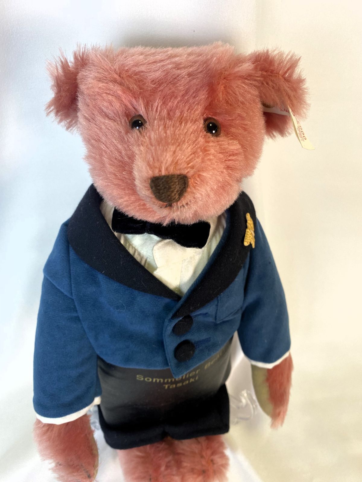シュタイフ ソムリエベア タサキ ワインベア ダークローズ 1999年 美品】Steiff Teddy Bear Sommelier Bear Tasaki Wine Bear Dark