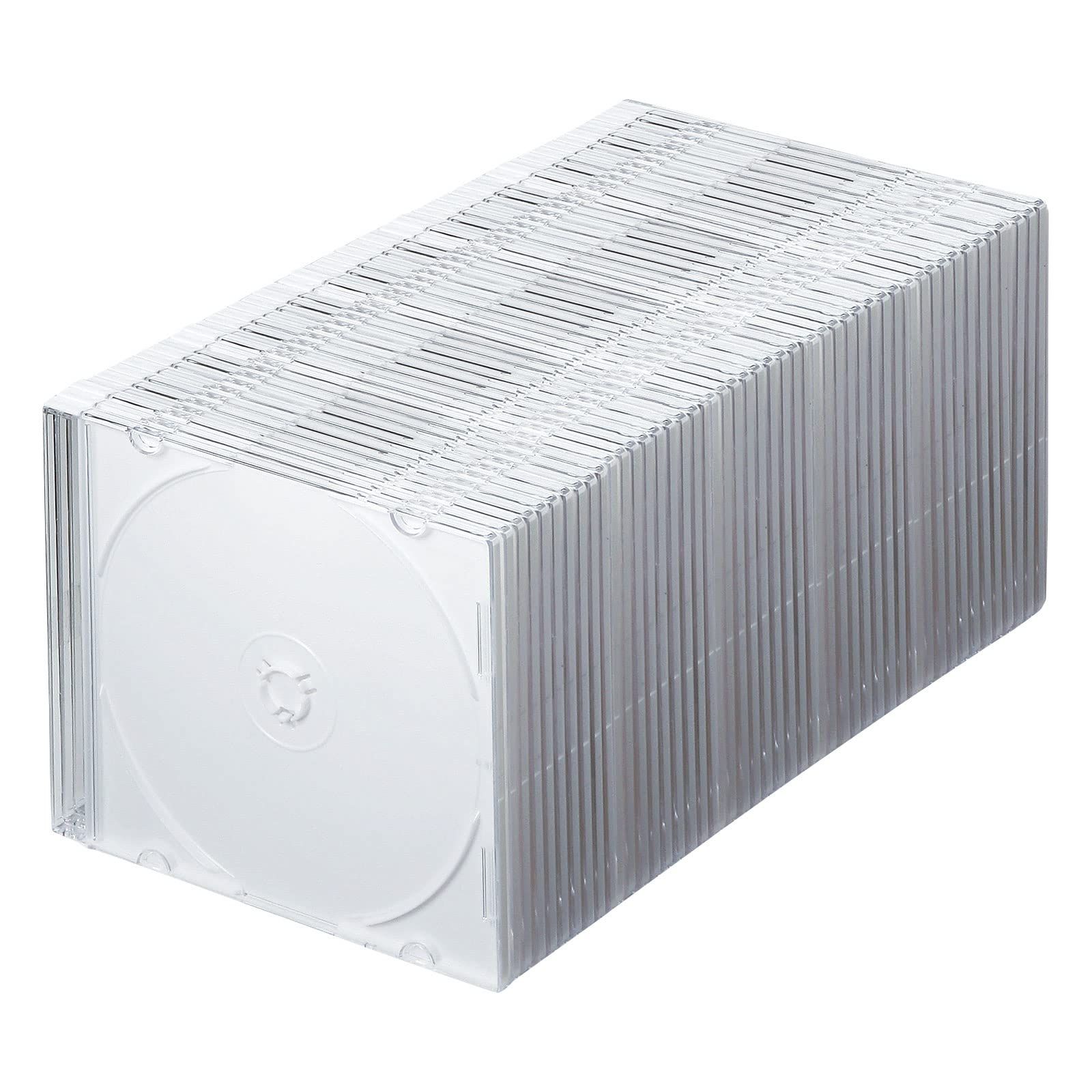 サンワサプライ(Sanwa Supply) Blu-ray・DVD・CDケース(スリムタイプ・50枚セット・ホワイト) FCD-PU50MWN2 [ホワイト] [50枚セット]