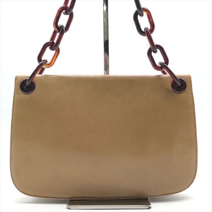 高級品✨ PRADA プラダ 鼈甲 チェーン ショルダーバッグ ブラウン系 高級品✨ PRADA プラダ 鼈甲 チェーン ショルダーバッグ