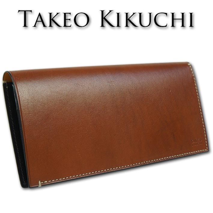 タケオキクチ TAKEO KIKUCHI 牛革 長財布 メンズ キャメル - メルカリ