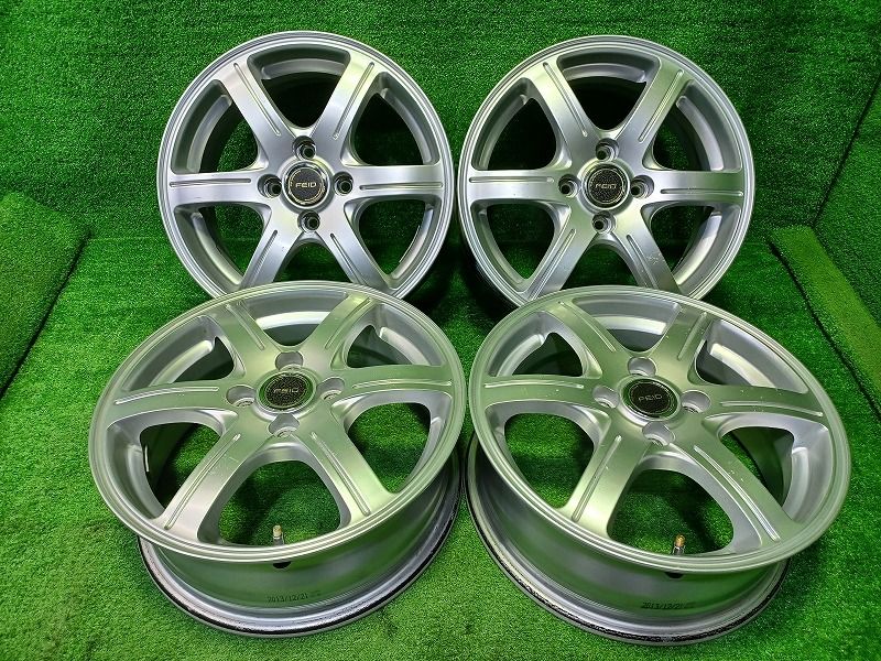 社外 フェイド ブリヂストン ﾔﾘｽ ｱｸｱ ﾉｰﾄ ホイール アルミ シルバー 15インチ 5.5J 4穴 4本 100 45