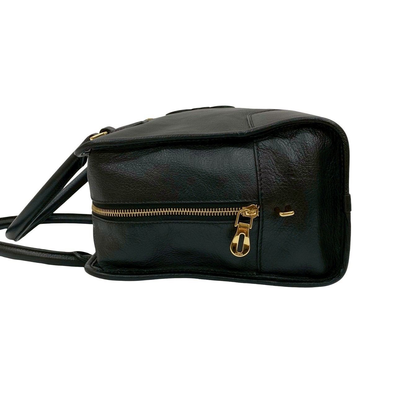 極 美品 保存袋付き LOEWE ロエベ アマソナ 36 アナグラム ロゴ レザー
