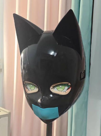 全頭マスク ロック付き NO.1196 フルマスク ドール ヘッドロリータ人形 コスプレ 変身 仮装 着ぐるみ 二次元美少女