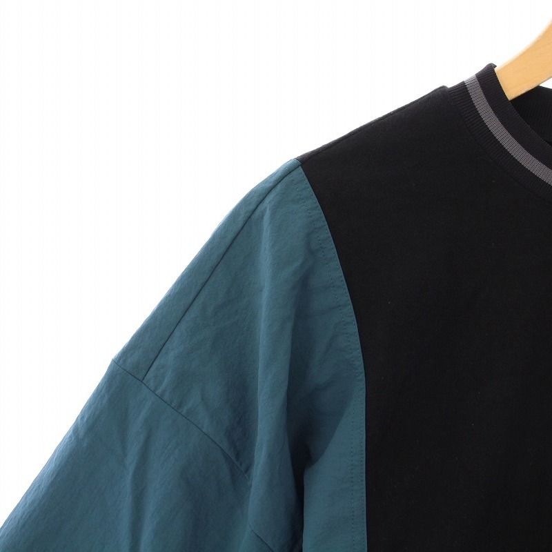 ナゴンスタンス ウォッシャブルポケットTシャツ カットソー 半袖 クルーネック ストレッチ M 黒 ブラック 青 ブルー 470HA880-0470 ナゴンスタンス nagonstans washable pocket t-shirt
