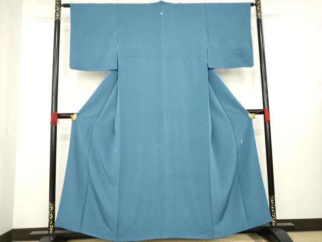 平和屋着物 上質な色無地 作家物 紺鼠色 正絹 AABA9489ck