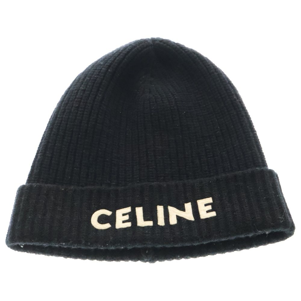 CELINE ロゴエンブロイダリー ニット帽 2A25R535Q.38 CELINE (セリーヌ) エンブロイダリーロゴニット帽子 ニット