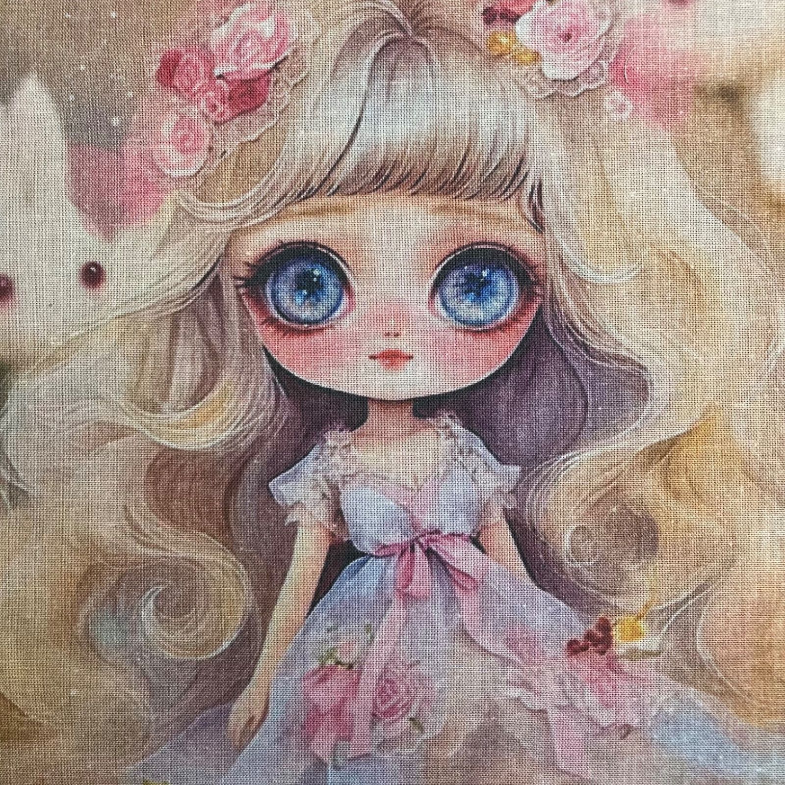 可愛い女の子のパネル生地