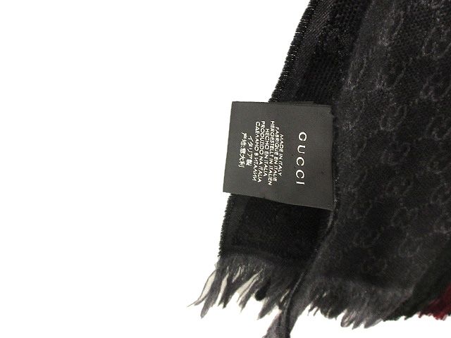 グッチ GUCCI マフラー ストール GG ジャガード シェリーライン グレー