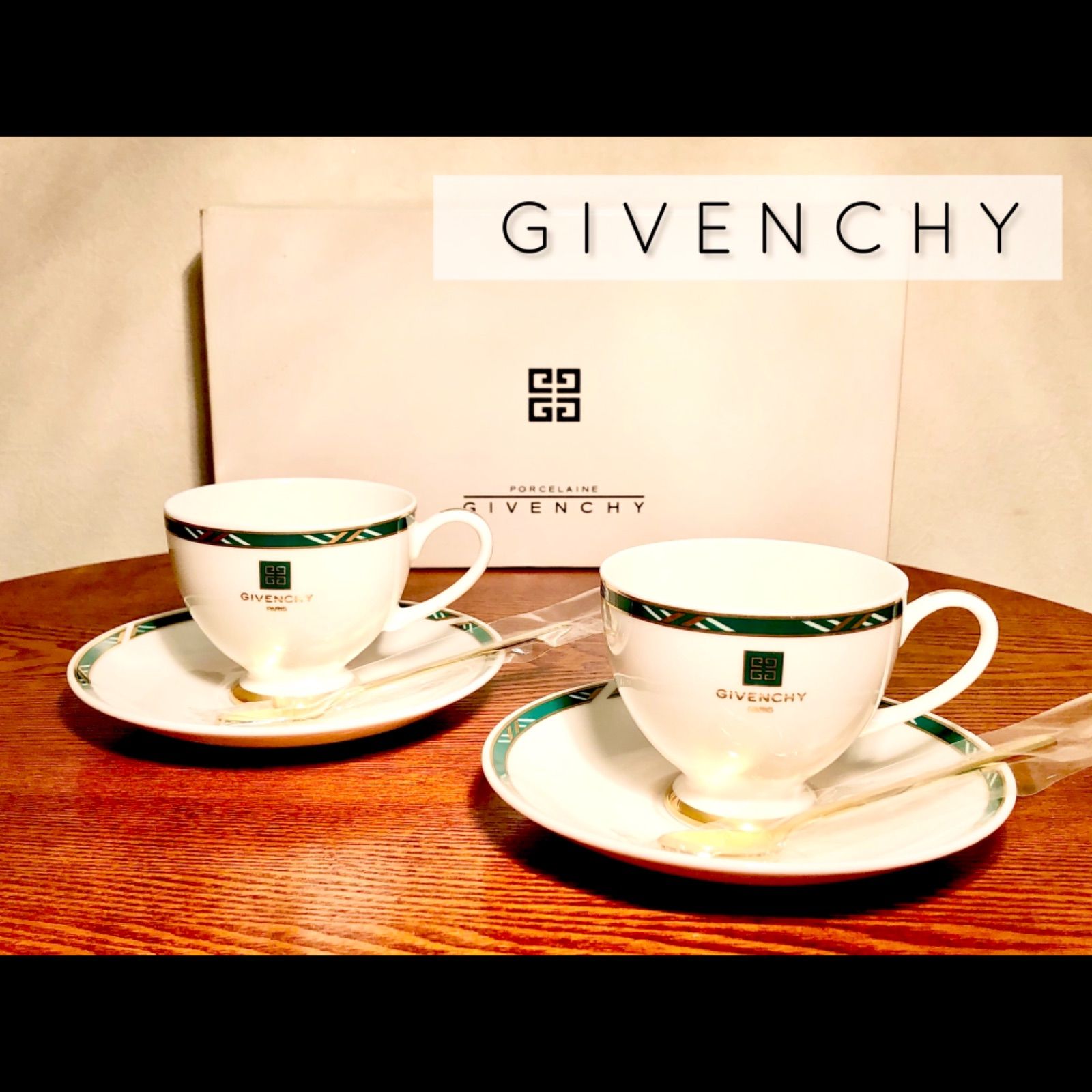 ◉GIVENCHY◉カップル コーヒーセット◉スプーン付◉２客入◉yamaka