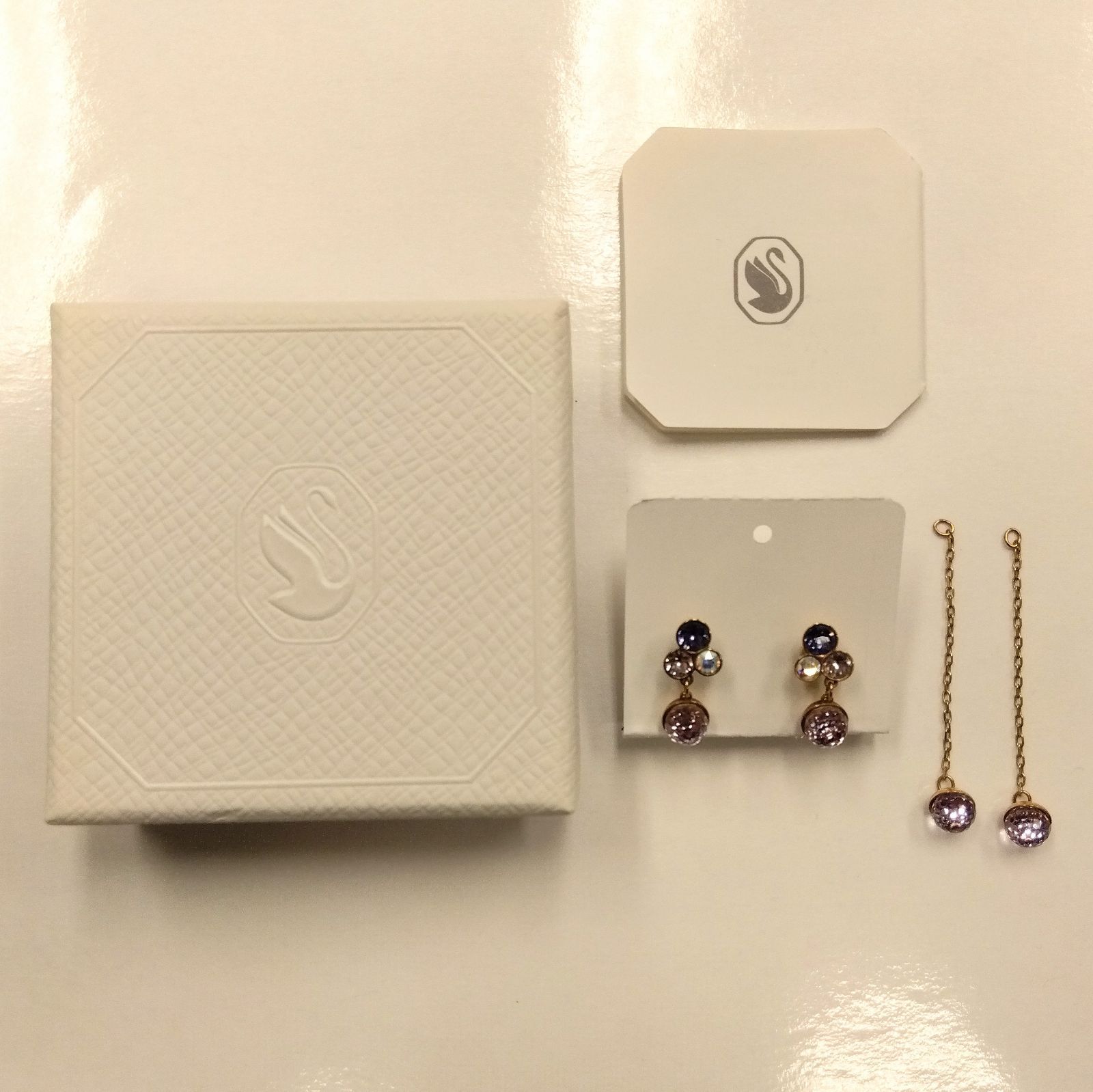 M28 スワロフスキー SWAROVSKI ピアス 2WAY 箱付き - メルカリ