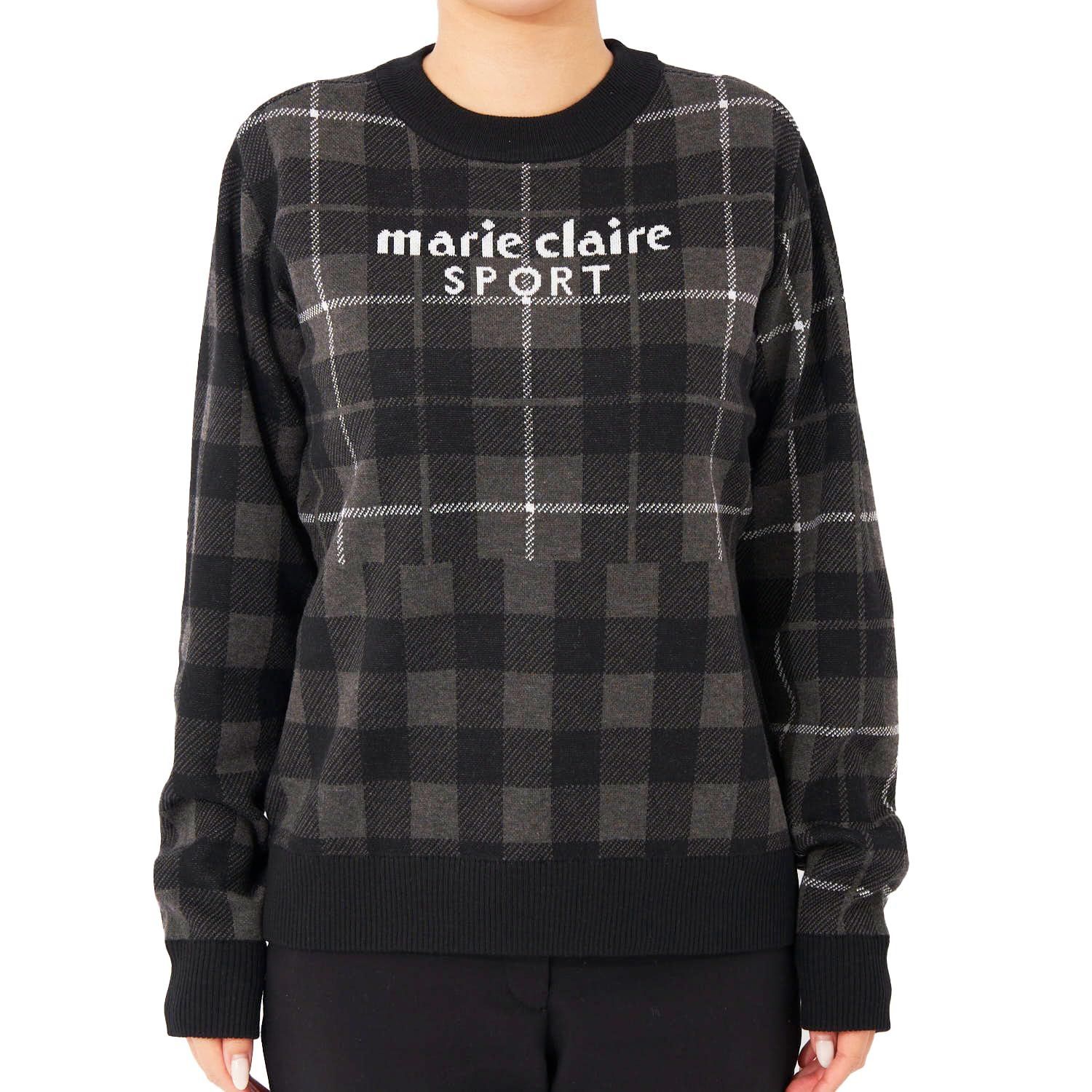 Size M_Color ブラック マリ クレール ゴルフ セーター チェック柄 ニット 733702 レディース ブラック M