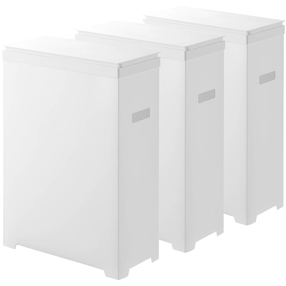 在庫 ホワイト tower 1524 タワー 分別 薄型 3個組 1526 横開きタイプ スリム蓋付きゴミ箱 山崎実業 Yamazaki