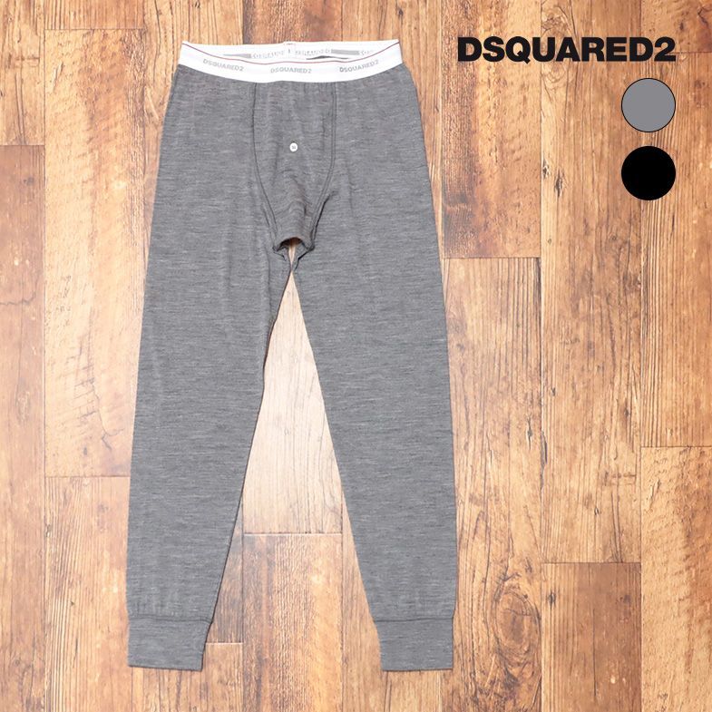 秋冬/DSQUARED2/Lサイズ/タイツ D9LM04300 ウール混 天竺ジャージー 快適 防寒 インナー イタリア製 レギンス 新品/黒/ブラック/jd313/