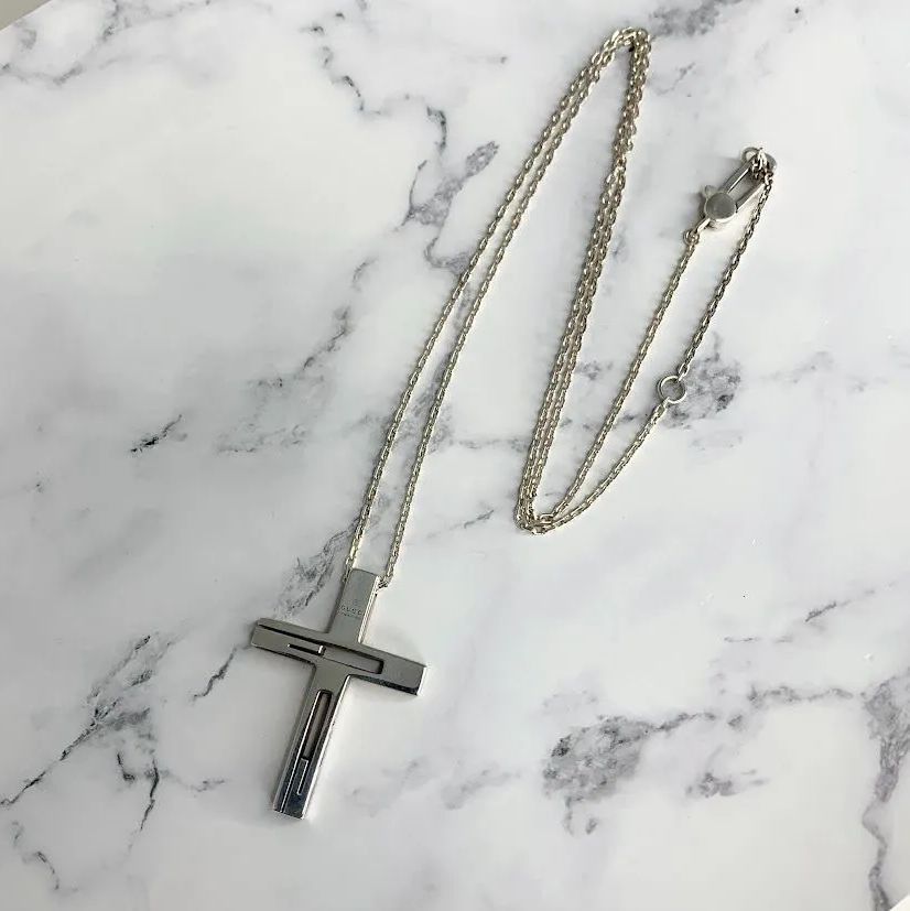 グッチ GUCCI SV925 カットアウトG クロス ネックレス