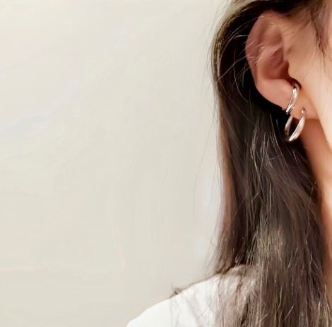 エイトラウンド ピアス シルバー 金属アレルギー対応 イヤーカフ No  