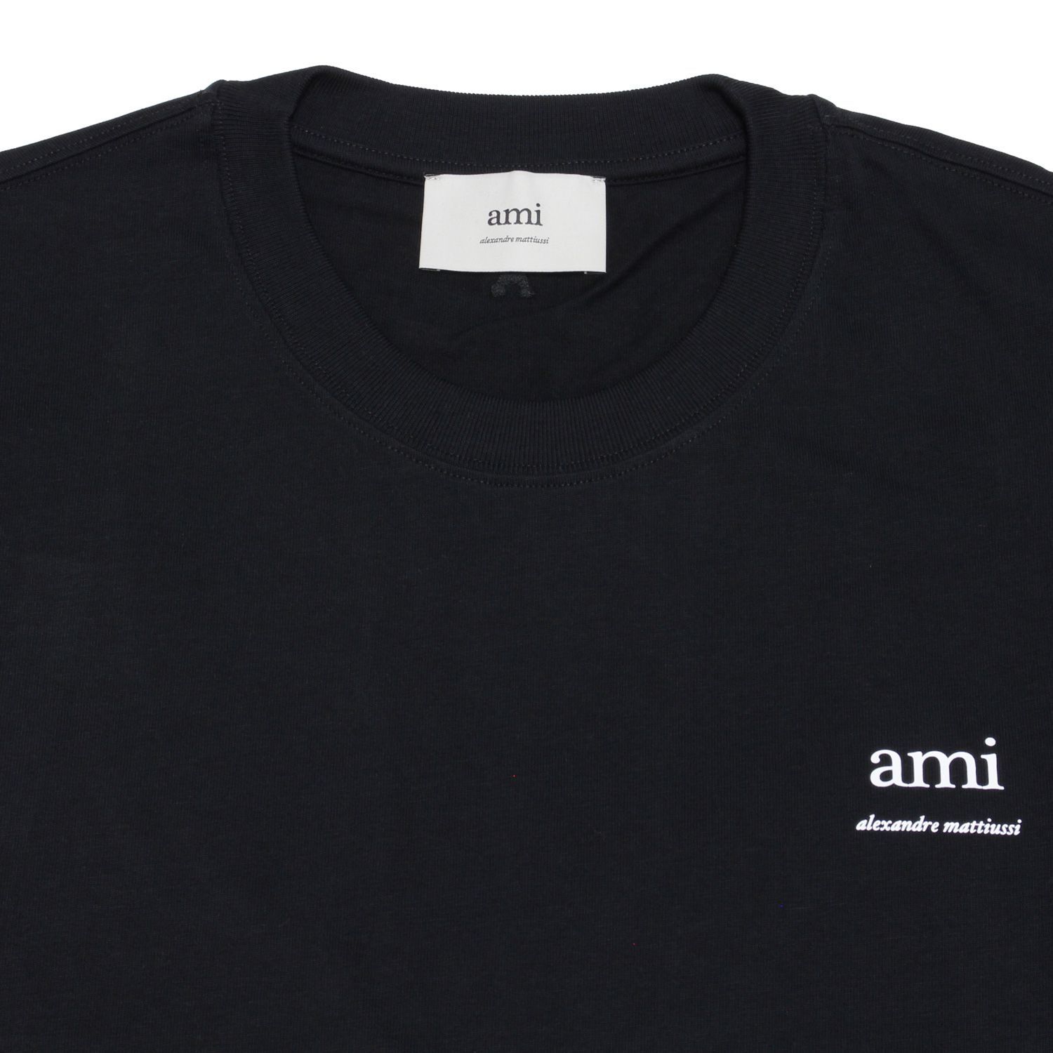 即完売モデル】AMI アミ ワンポイントロゴ ブラック ポロシャツ