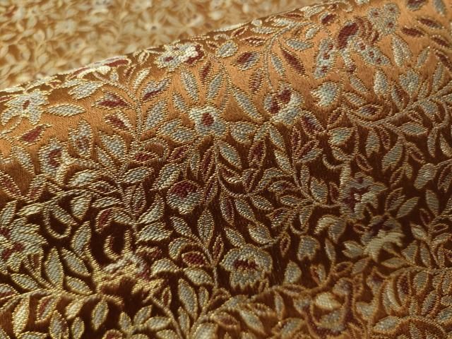 平和屋着物○西陣 川島織物 九寸名古屋帯 更紗花文 金糸 正絹