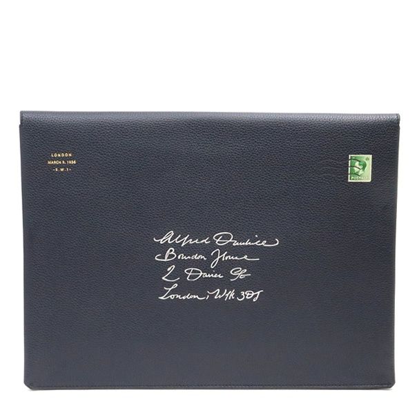 広尾店 ダンヒル dunhill ドキュメントケース 書類ケース レザー ネイビー 17377