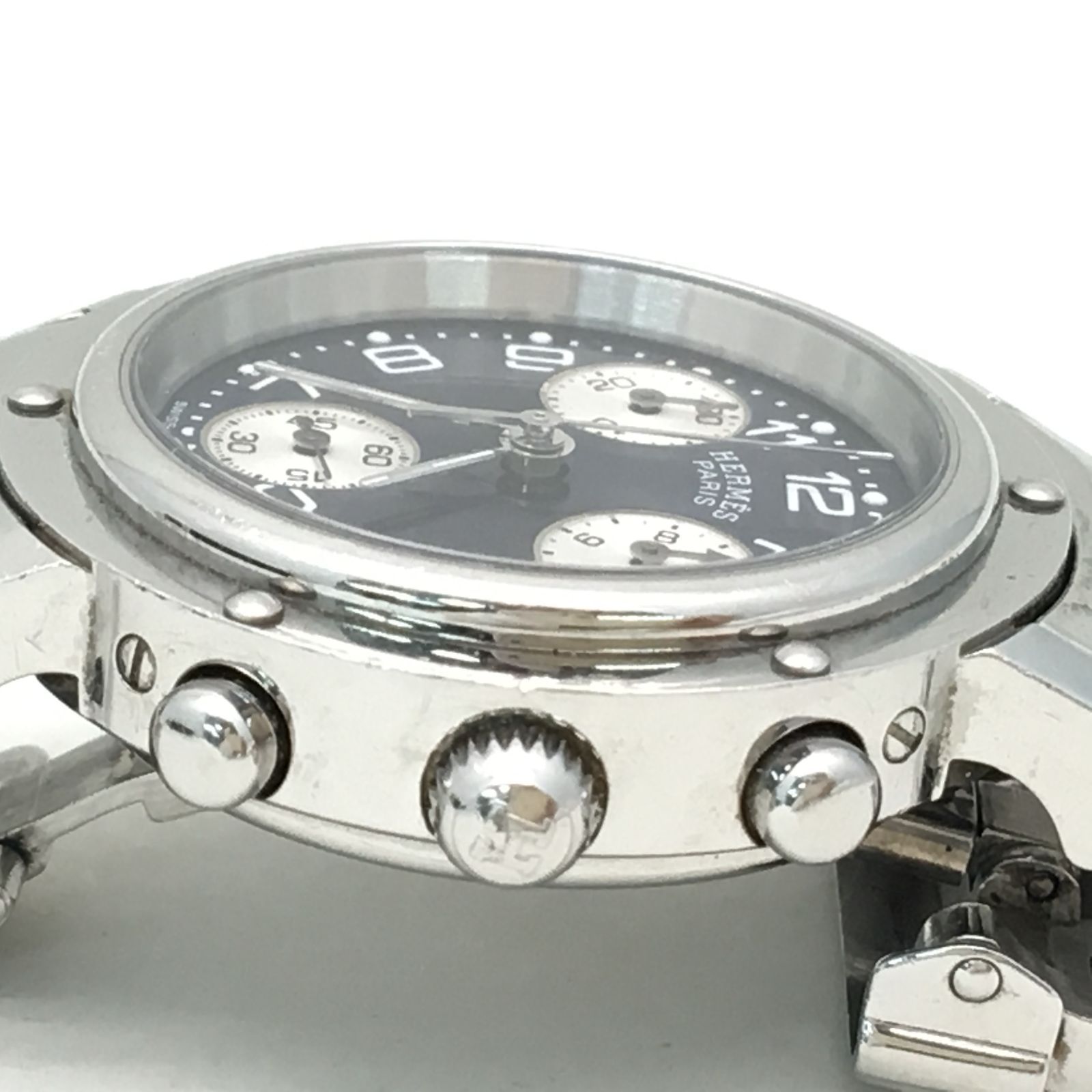 HERMES クロノグラフ 腕時計 稼働品 中古・古着通販】HERMES (エルメス) クリッパー クロノグラフ リスト