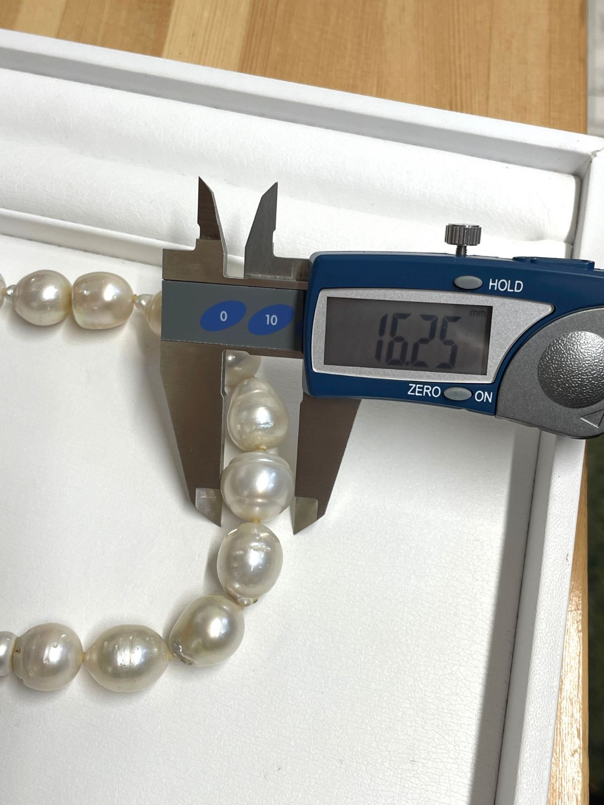 □パール 白蝶真珠 ネックレス 約10mm～16mm K14 刻印 大粒