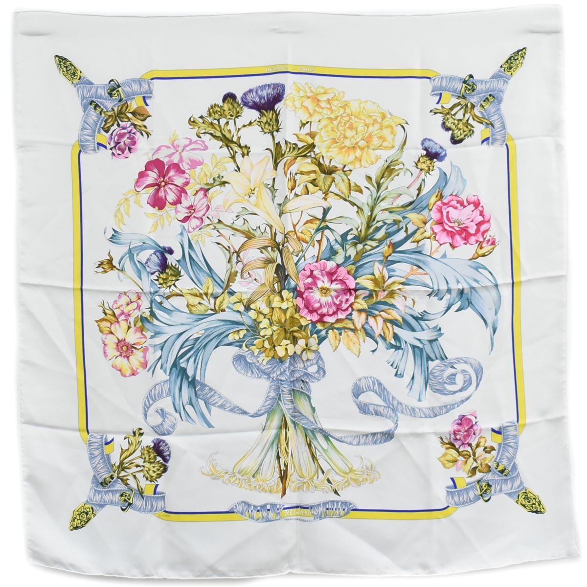 本物 エルメス HERMES スカーフカレ カレ90 REGINA 女王陛下 スカーフ