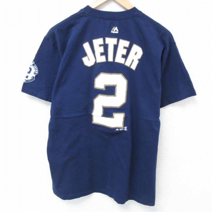 マジェスティック MLB ニューヨーク ヤンキース デレク ジーターS 古着希少 L/古着 マジェスティック 半袖 Tシャツ メンズ MLB ニューヨーク