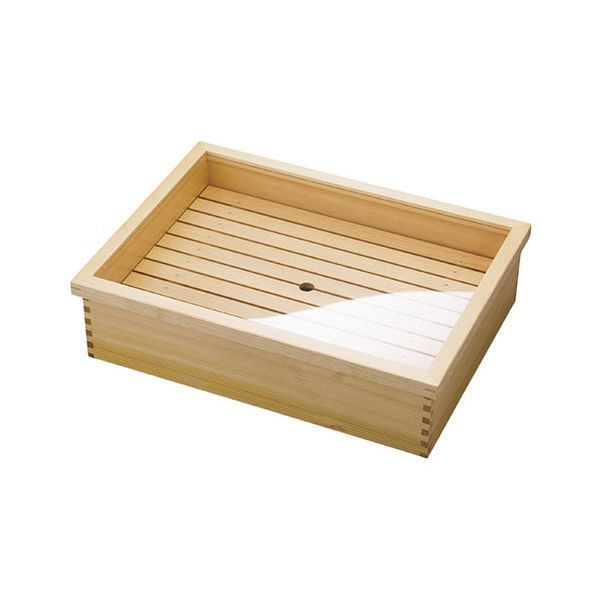 ヤマコー 用美 業務用 ネタ箱 かぶせ蓋 目皿 ステンレスバット付 大 yamaco10344