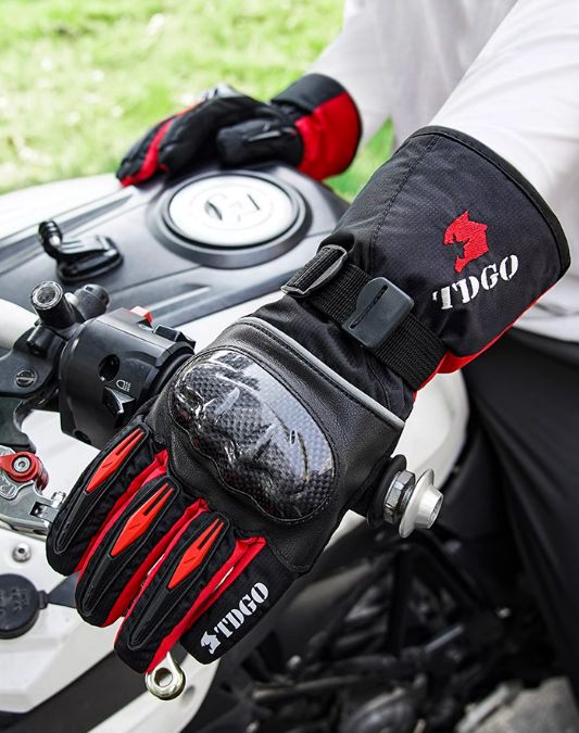 【新品・未使用】長款 バイクグローブ 男性用 保温 防水 モーターサイクル 乗車用 装備 加厚 ライダー 防風 防寒 防u003c!-利用不可文字-!u003e カーボンファイバー ガードシェル 防暴雨 タッチ