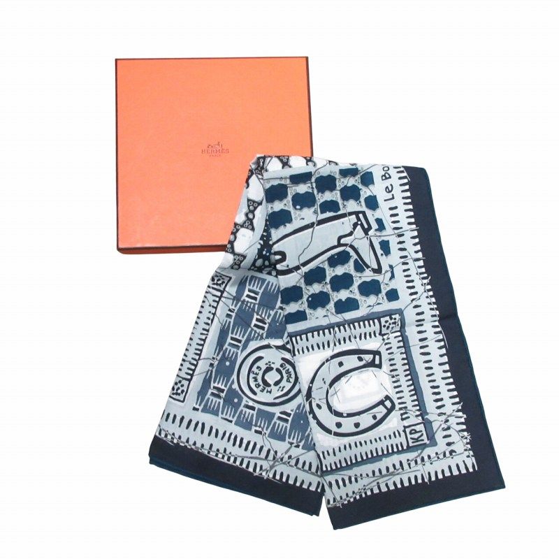 エルメス HERMES カレ スカーフ Le Boubou H 美品 HERMES エルメス カレ65 コットン Le Boubou H