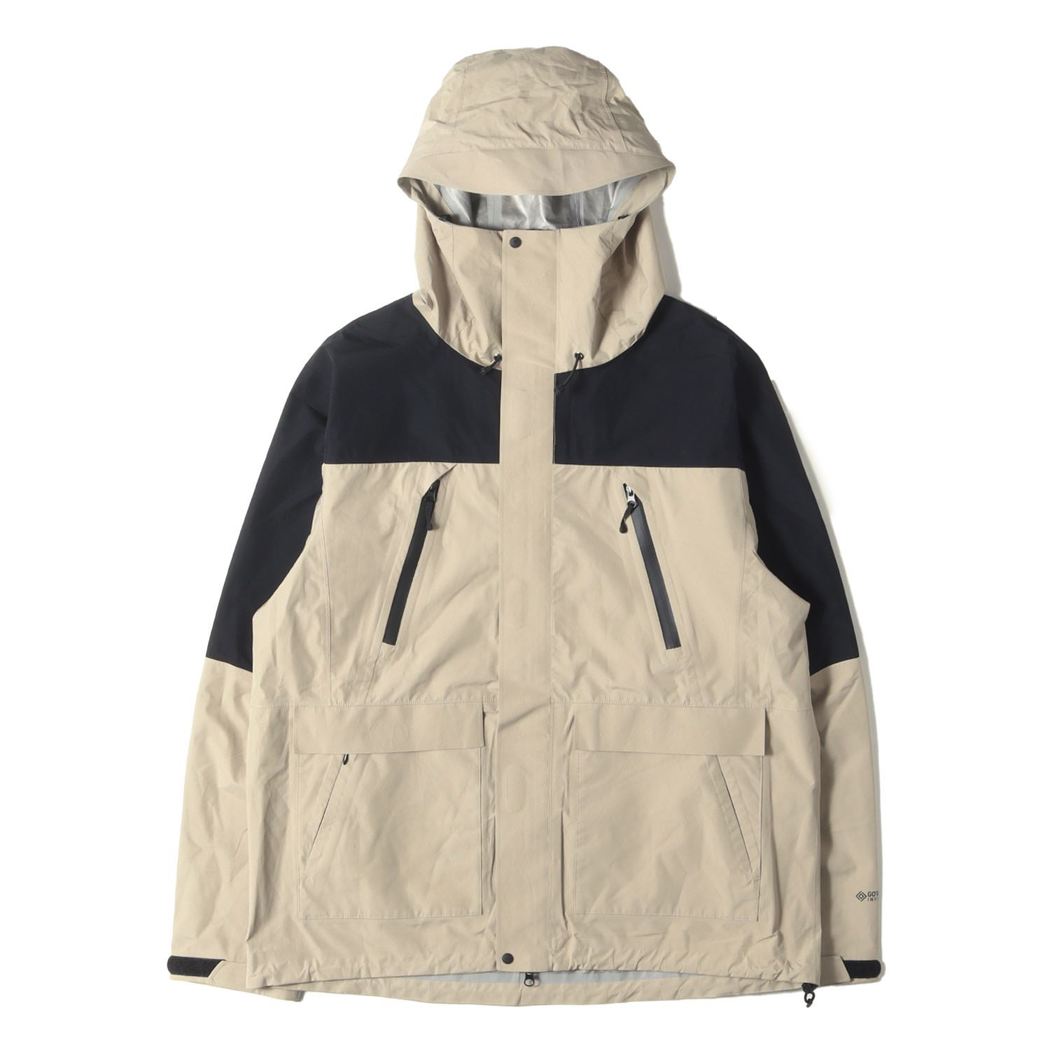 TIGORA ティゴラ ジャケット ベージュ ブラック サイズ:XL | 21AW GORE-TEX INFINIUM 2レイヤー マウンテンパーカー | アウター ブルゾン コート 上着【メンズ】【中古】