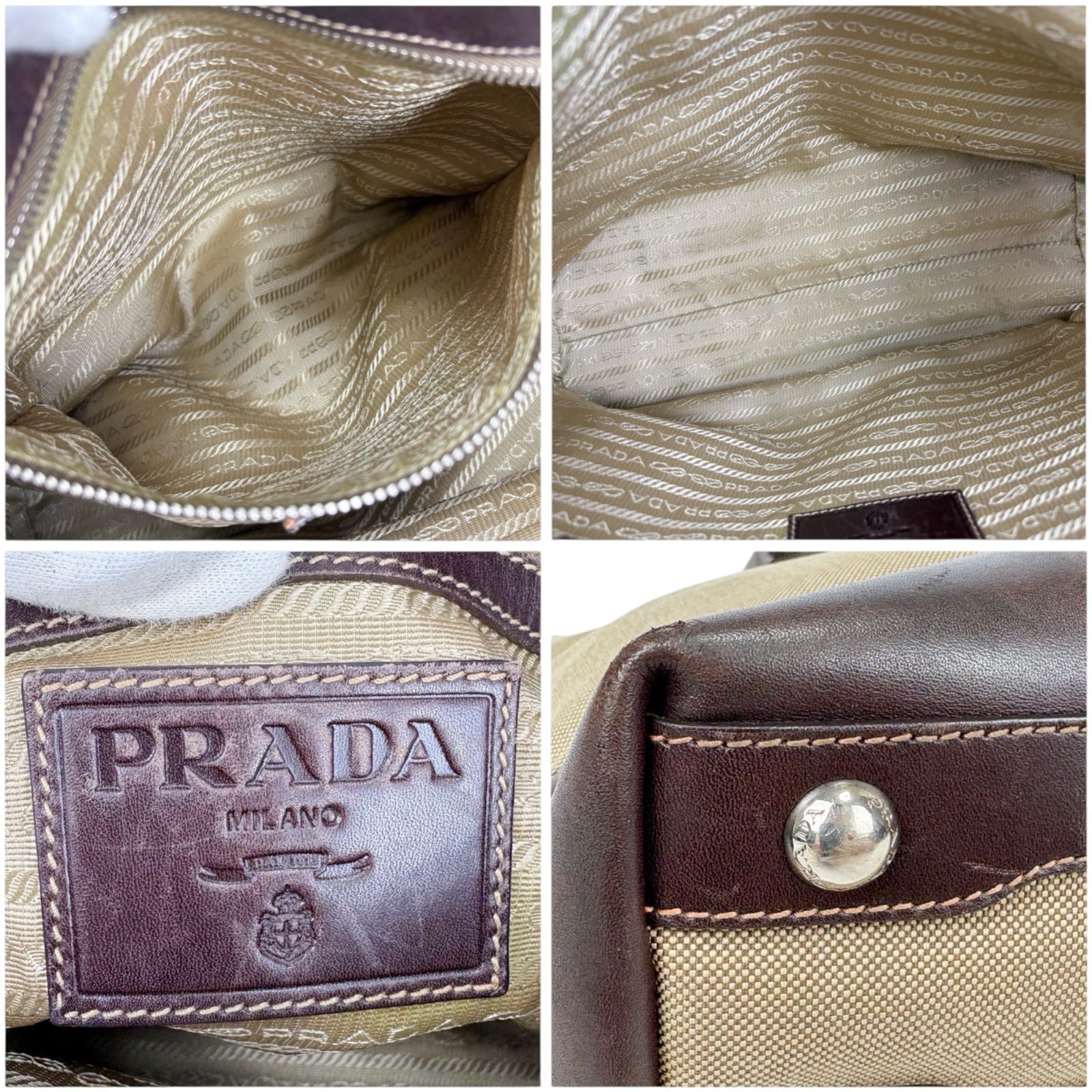 プラダ PRADA ミニトートバッグ BN0081 ジャガード キャンバス ロゴ 