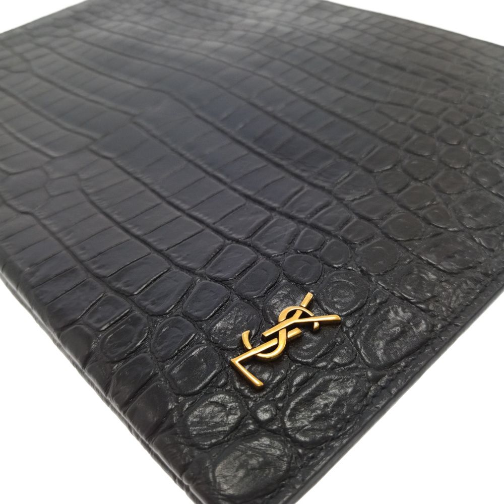 YVES SAINT LAURENT (イヴサンローラン) ロゴプレート クロコ型押し