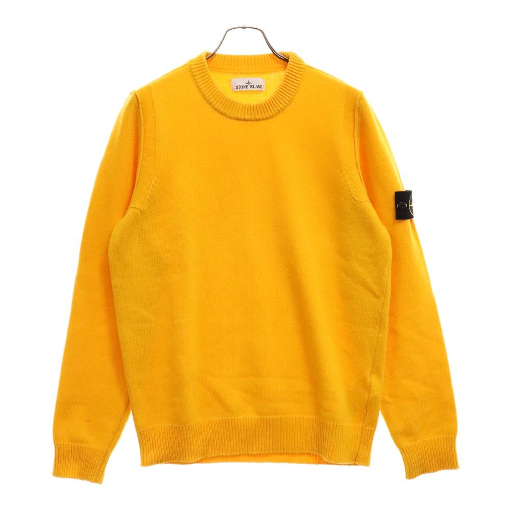 STONE ISLAND (ストーンアイランド) ロゴワッペン ウール クルーネック ニットセーター イエロー7715508A3