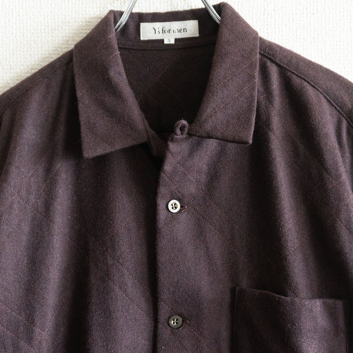雰囲気抜群】Y's for men【オープンカラー ウール シャツ 】 3
