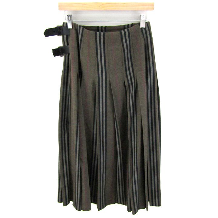 バーバリー プリーツスカート ウール混 ブランド ボトムス レディース