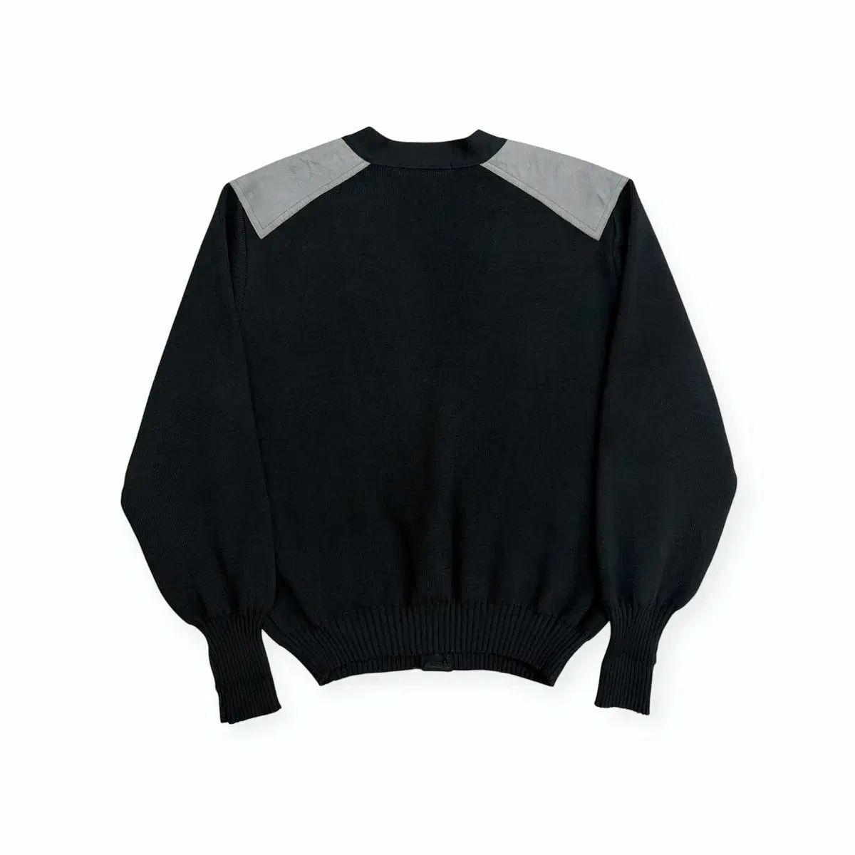 BURBERRY バーバリー 黒 ピュア ニュー ウール コマンドー ニット セーター カーディガン l