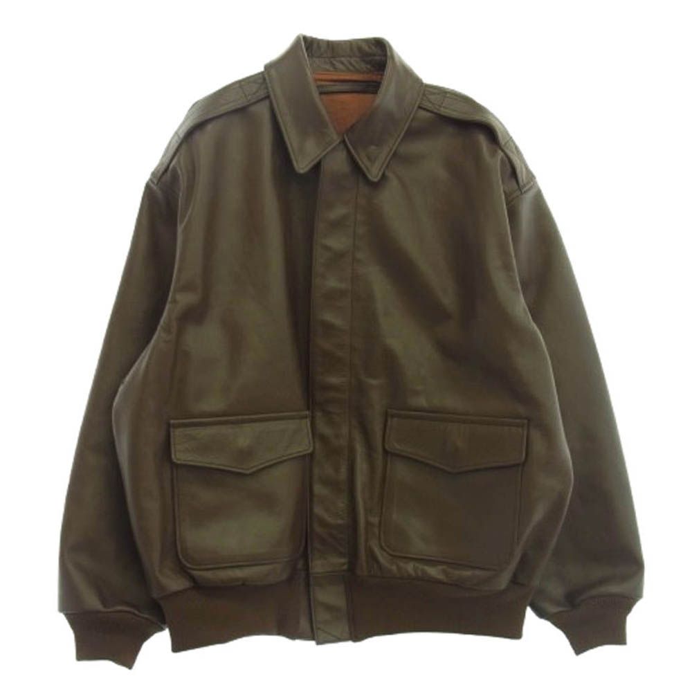 AVIREX アヴィレックス 立ち襟 シングルライダース 牛革 ブラウン M