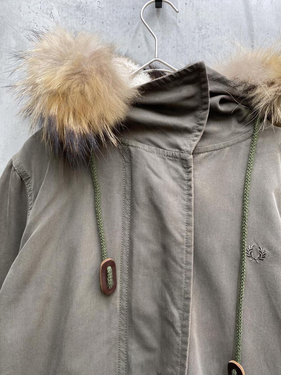 FRED PERRY フレッドペリー F6153 モッズ コート sizeS カーキ ◆ ◎レディース