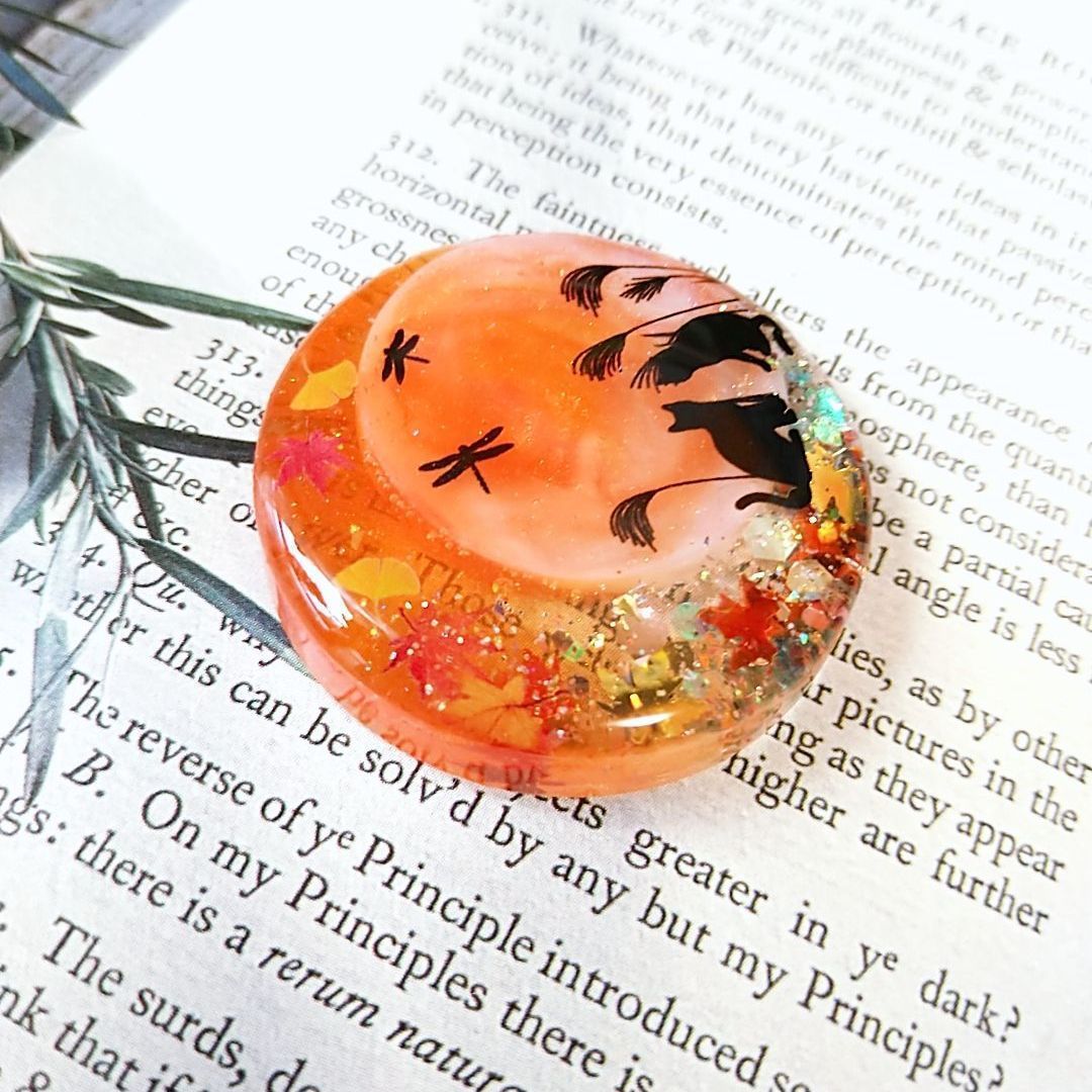 秋の紅葉 レジン ヘアゴム レジン autumn flowerー紅葉ー 秋のお花ヘアゴム キッズ ベビー 】子供