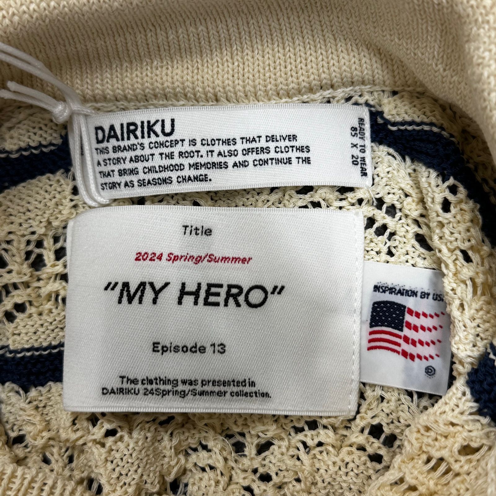 参考上代46200円 未使用品 DAIRIKU 24SS Alain Marina Knit アラン 
