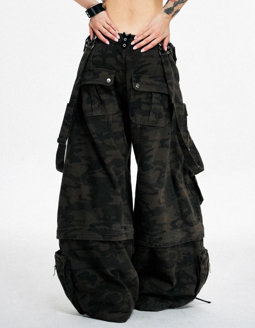 PERSONSOUL Threeinone Cargo迷彩サロペットカーゴパンツ - メルカリ 