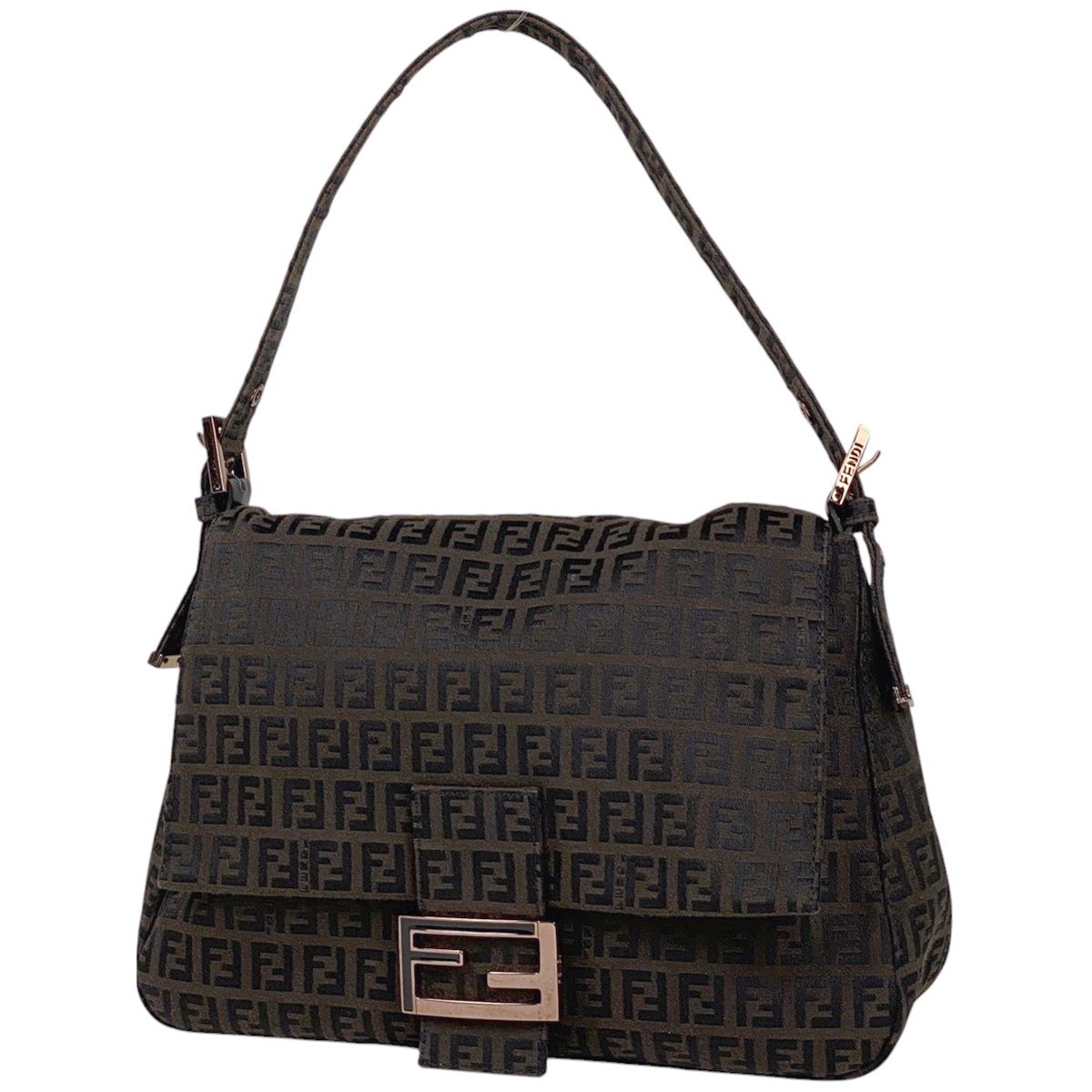 フェンディ FENDI ズッキーノ柄 ショルダーバッグ ハンドバッグ ワンショルダー マンマバゲット ショルダーバッグ キャンバス ブラウン 8BR001 レディース