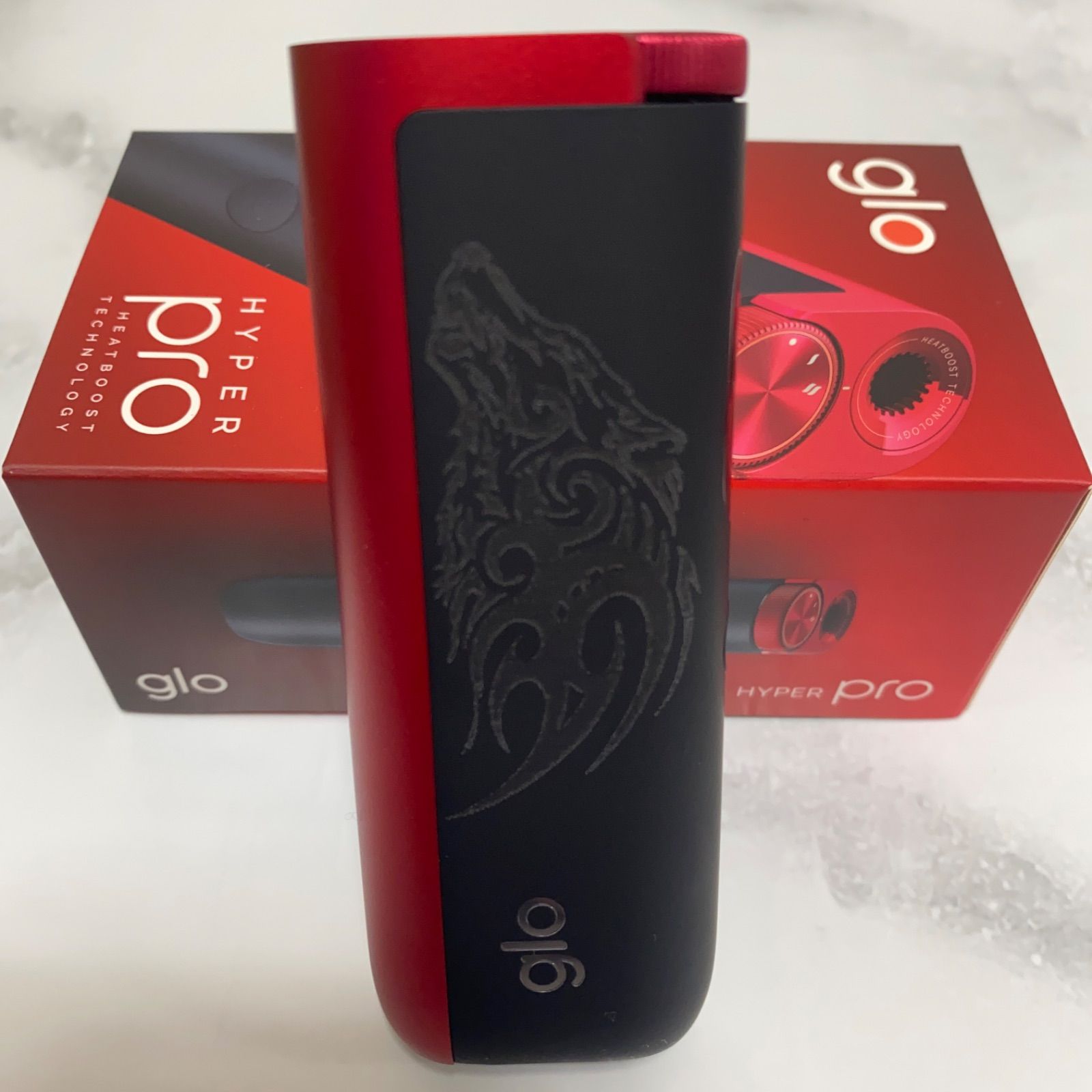 グロー　ハイパー　限定　レッド　赤　未使用　一式　製品登録無し トライバル ウルフ デザイン レーザー加工 glo hyper pro グロー