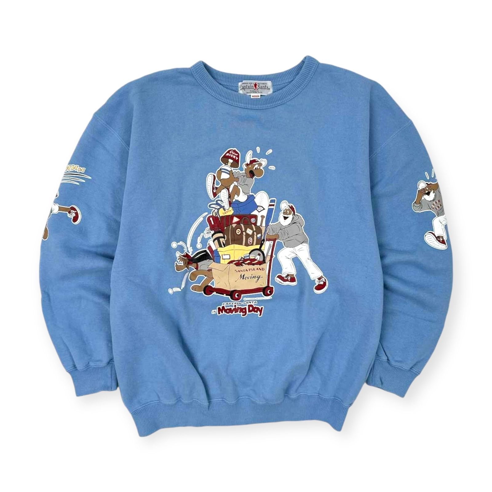 CAPTAIN SANTA キャプテンサンタ フルデコ プリント 長袖トレーナー M/ブルー